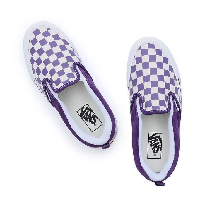 Vans View All Men Knu Slip Checkerboard Shoes White Purple
