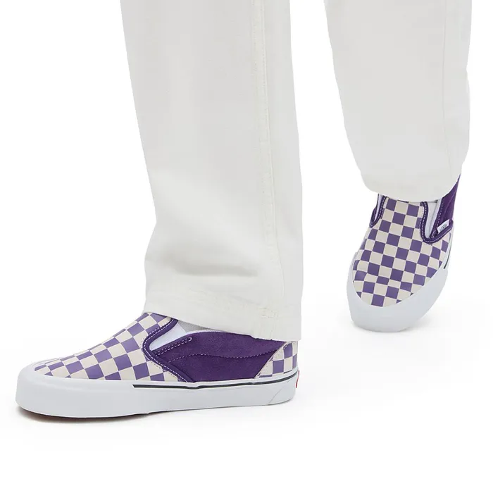 Vans View All Men Knu Slip Checkerboard Shoes White Purple