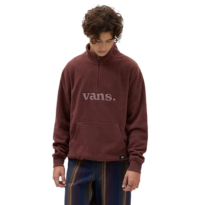 Vans View All Men Lowered Loosed Polar Quarter Zip Fleece Brown