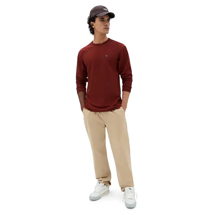 Vans View All Men Off The Wall Classic Long Sleeve TShirt Red