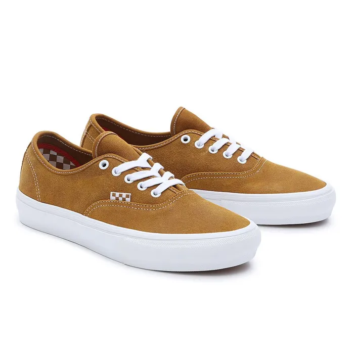 Vans View All Men Skate Authentic Leather Shoes Brown