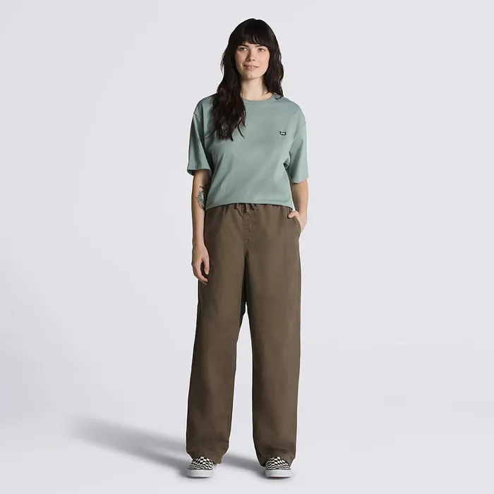 Vans View All Women Range Baggy Tapered Elastic Waist Trousers Brown