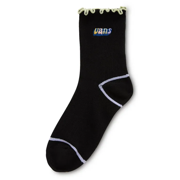 Vans View All Women Ruffle Crew Socks 1 Pair Black