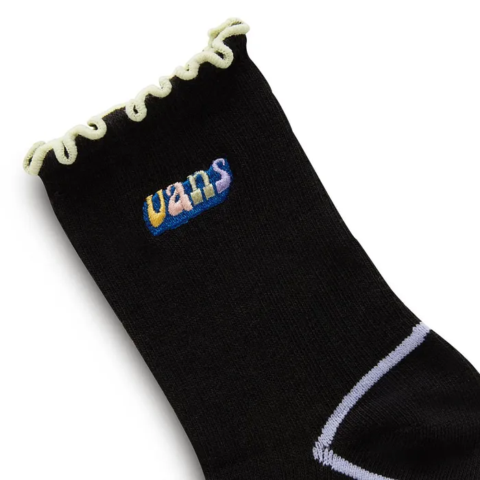 Vans View All Women Ruffle Crew Socks 1 Pair Black