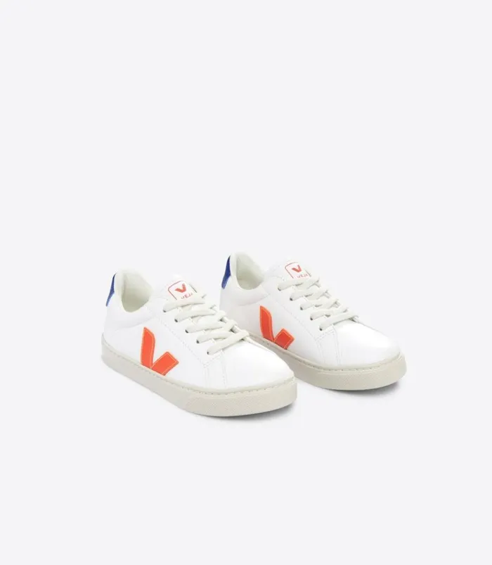 VEJA Esplar Kids ESPLAR LACES CHROMEFREE LEATHER WHITE ORANGE FLUO
