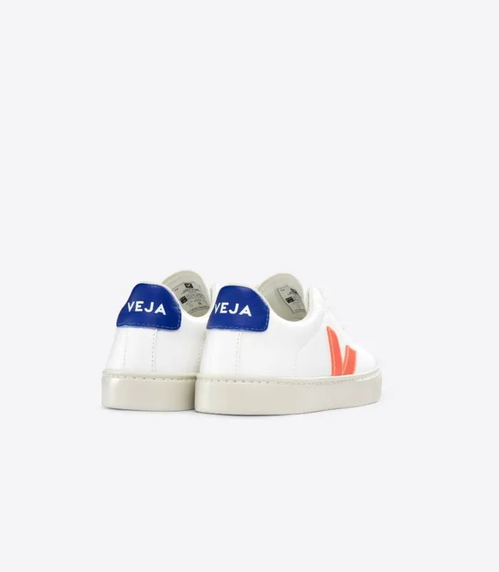 VEJA Esplar Kids ESPLAR LACES CHROMEFREE LEATHER WHITE ORANGE FLUO