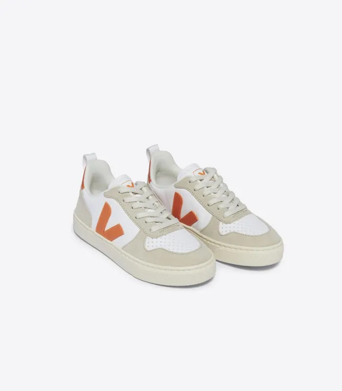 VEJA V10 Kids V10 LACES CHROMEFREE LEATHER WHITE FURY ALMOND
