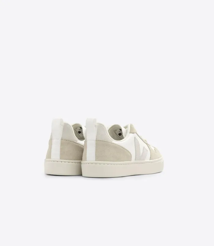 VEJA V10 Kids V10 LACES CHROMEFREE LEATHER WHITE NATURAL ALMOND
