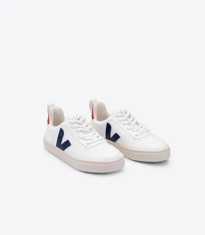VEJA Vegan Kids V10 LACES CWL WHITE COBALT PEKIN