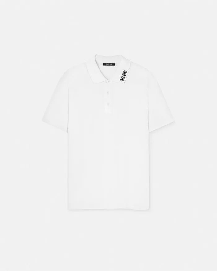 Versace 90s Vintage Logo Polo Shirt White Men TShirts and Polos