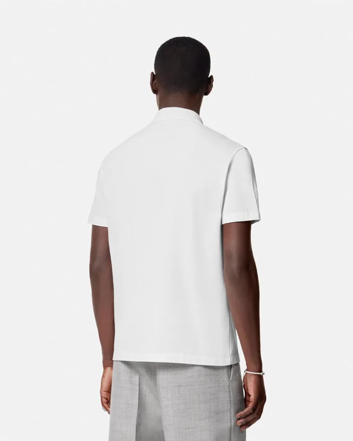 Versace 90s Vintage Logo Polo Shirt White Men TShirts and Polos
