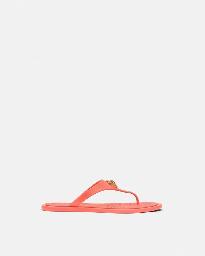 Versace Alia Flat Rubber Sandals Coral Women Alia