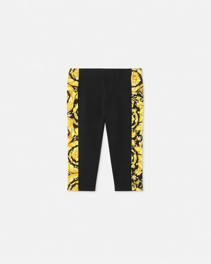 Versace Barocco Baby Leggings Black Kids Pants and Skirts