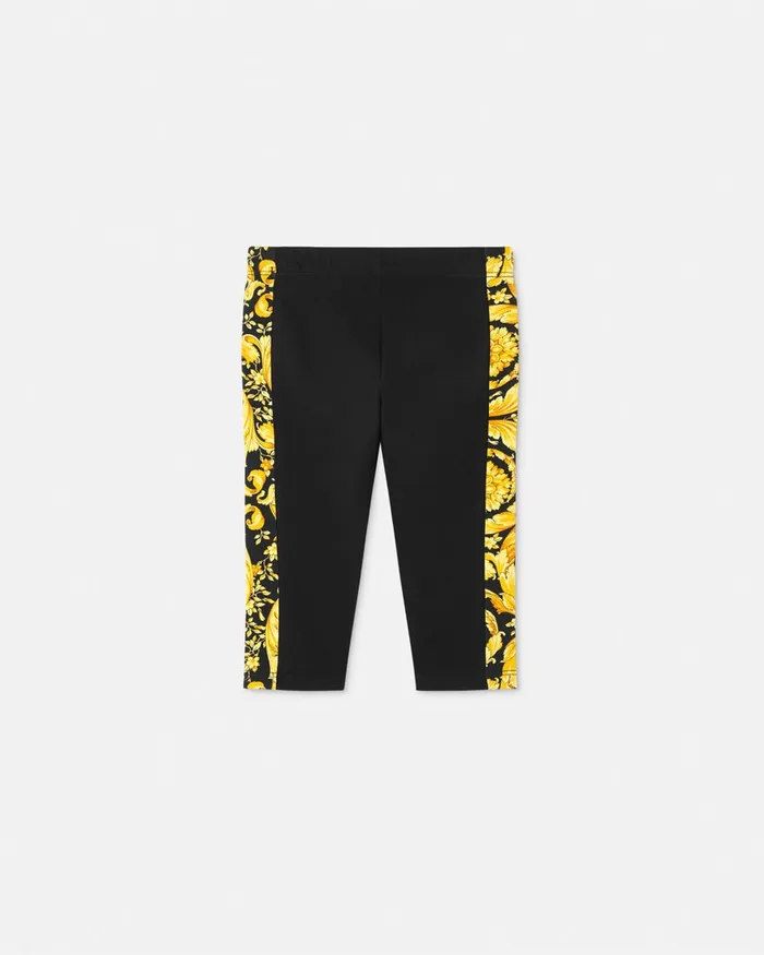 Versace Barocco Baby Leggings Black Kids Pants and Skirts