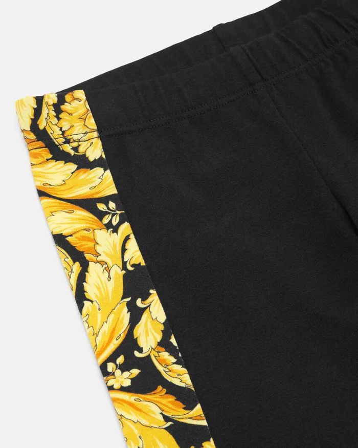 Versace Barocco Baby Leggings Black Kids Pants and Skirts