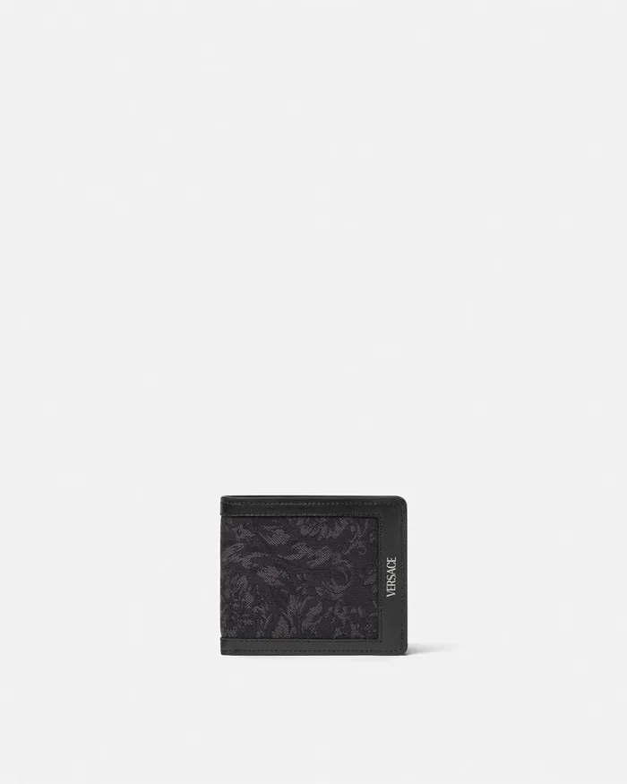 Versace Barocco Jacquard Bifold Wallet Blackprint Men Wallets