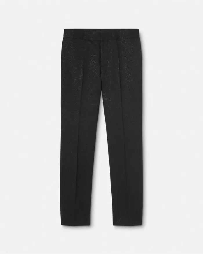 Versace Barocco Lurex Formal Pants Black Men Pants and Shorts
