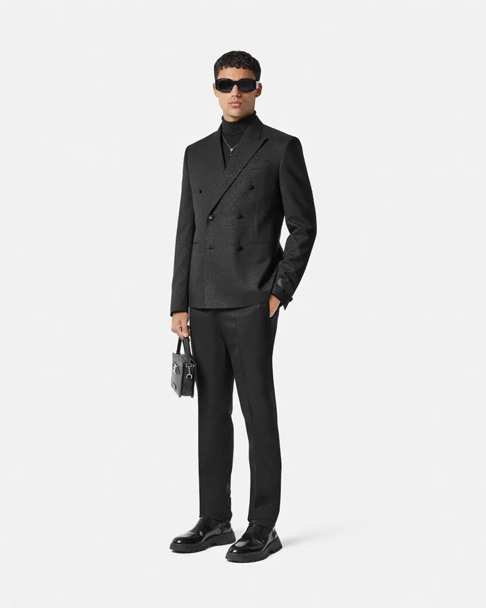 Versace Barocco Lurex Formal Pants Black Men Pants and Shorts
