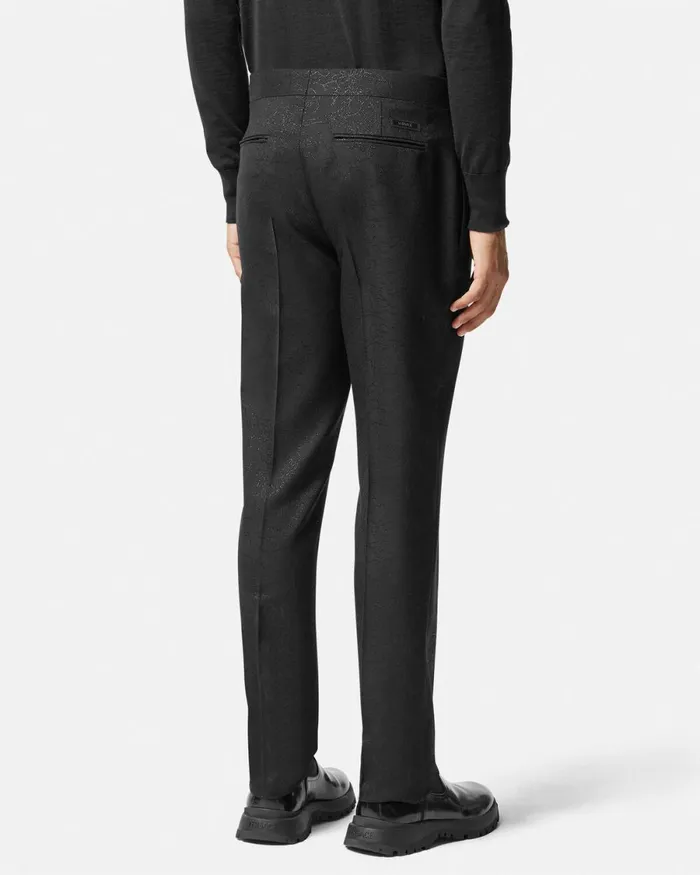 Versace Barocco Lurex Formal Pants Black Men Pants and Shorts