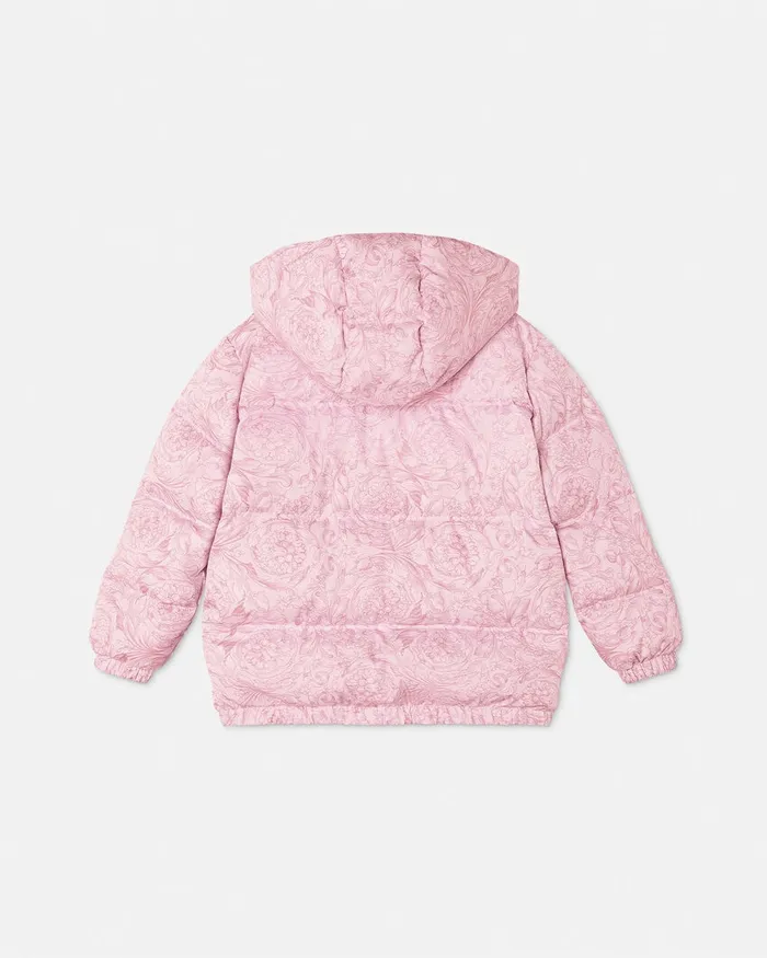 Versace Barocco Puffer Jacket Pinkprint Kids Outerwear and Jackets