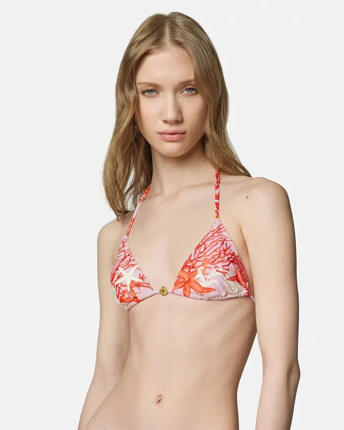 Versace Barocco Sea Bikini Top Pinkprint Women Swimwear