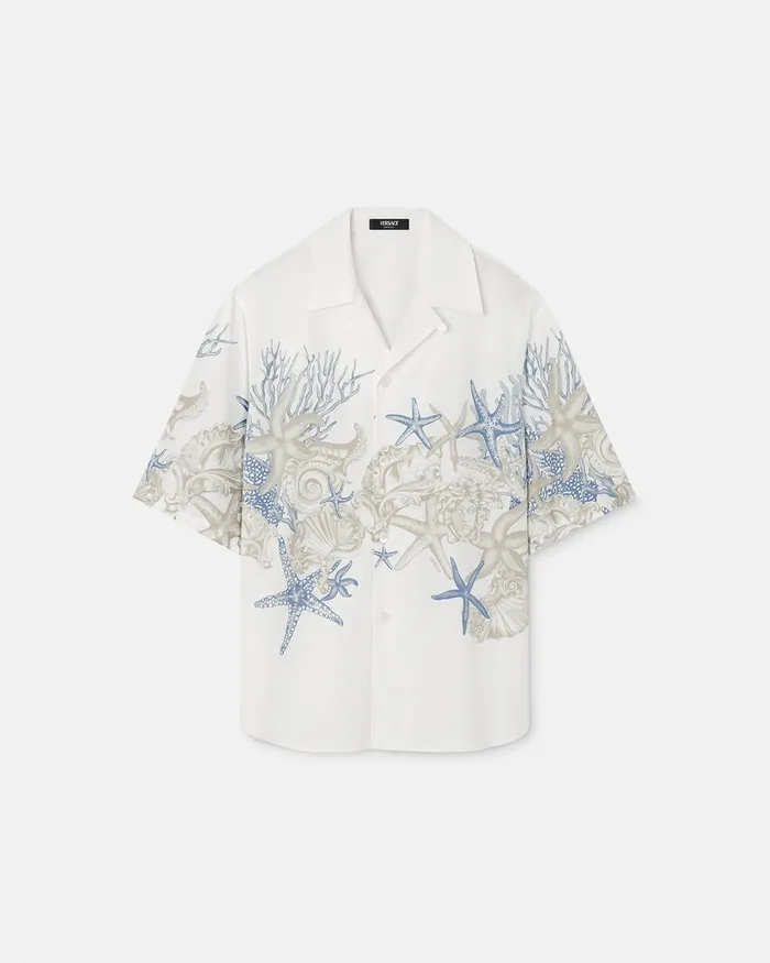 Versace Barocco Sea Cotton Shirt Whiteprint Men Shirts