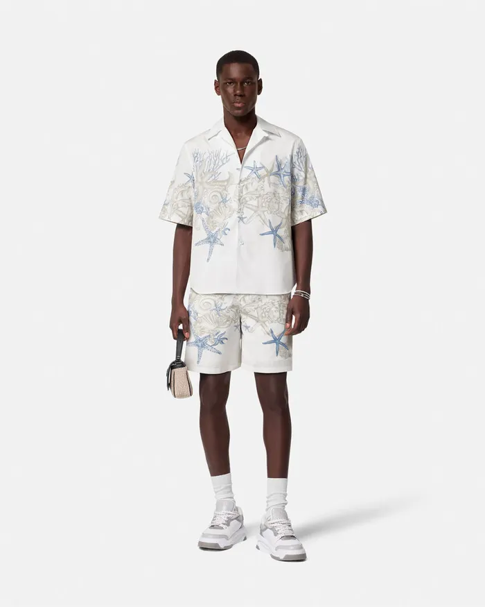 Versace Barocco Sea Cotton Shirt Whiteprint Men Shirts