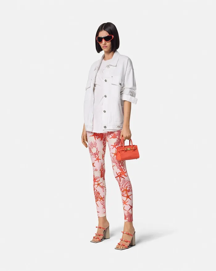 Versace Barocco Sea Leggings Pinkprint Women Pants and Shorts