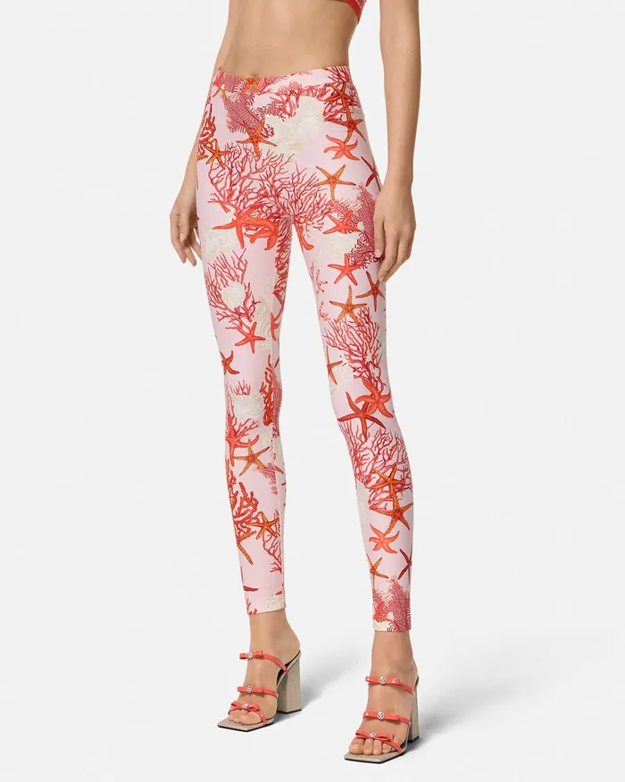 Versace Barocco Sea Leggings Pinkprint Women Pants and Shorts
