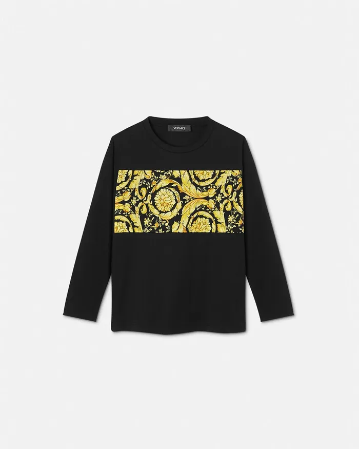 Versace Barocco TShirt Black Kids Tshirts and Polos