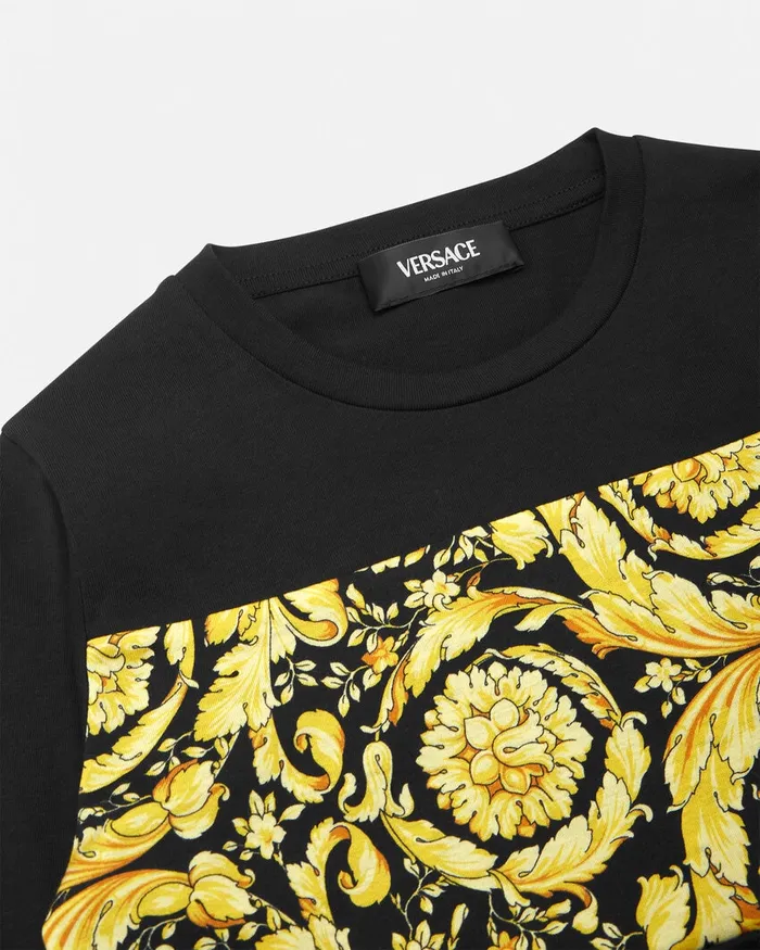 Versace Barocco TShirt Black Kids Tshirts and Polos