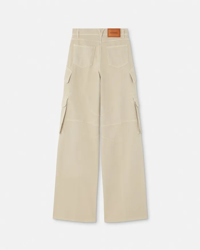 Versace Cargo Jeans Beige Women Pants and Shorts