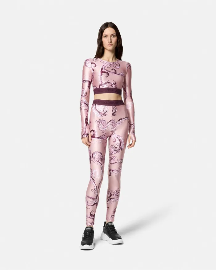Versace Chromo Couture Leggings Pinkprint Women Jeans Couture