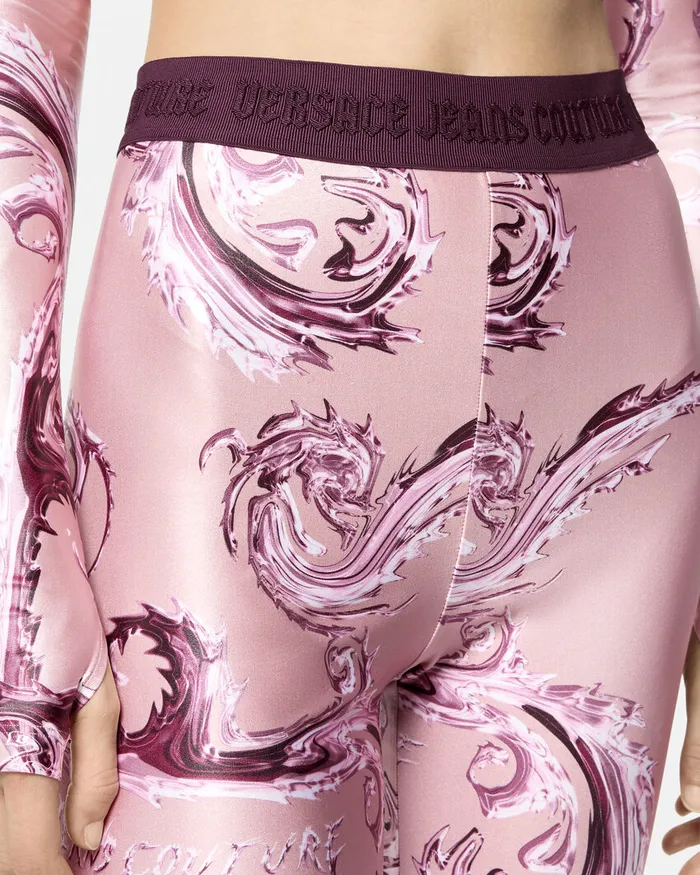 Versace Chromo Couture Leggings Pinkprint Women Jeans Couture