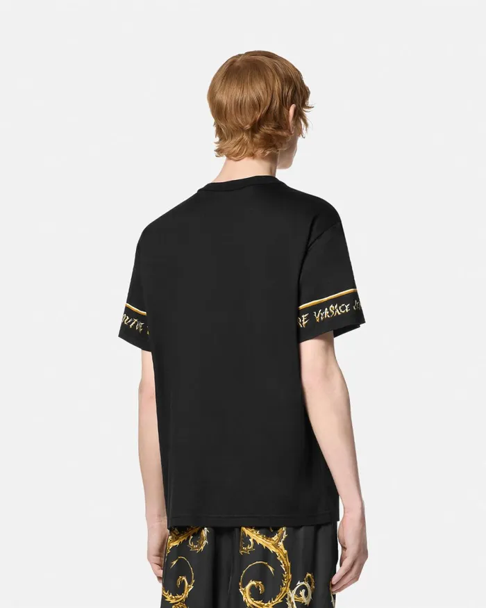Versace Chromo Couture RegularFit TShirt Blackgold Men Jeans Couture
