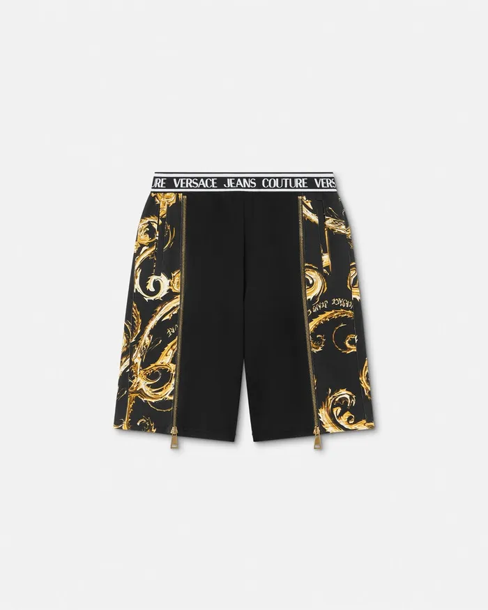 Versace Chromo Couture Sweat Shorts Blackgold Men Jeans Couture