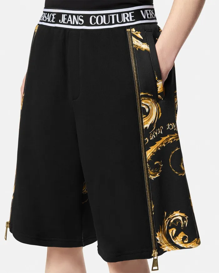 Versace Chromo Couture Sweat Shorts Blackgold Men Jeans Couture