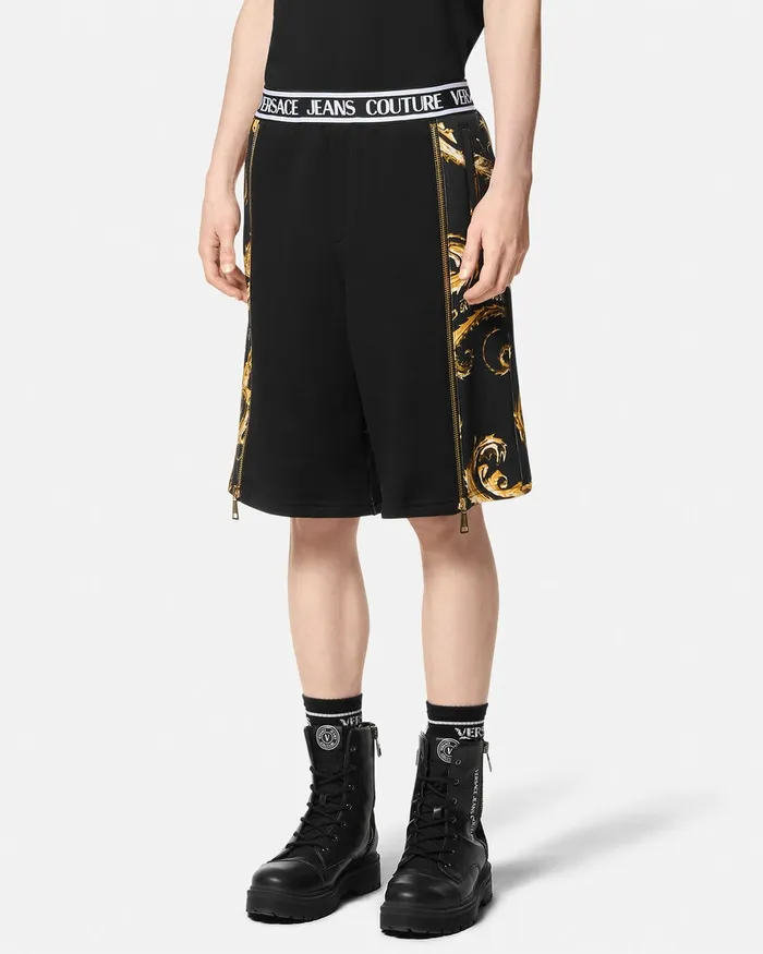 Versace Chromo Couture Sweat Shorts Blackgold Men Jeans Couture