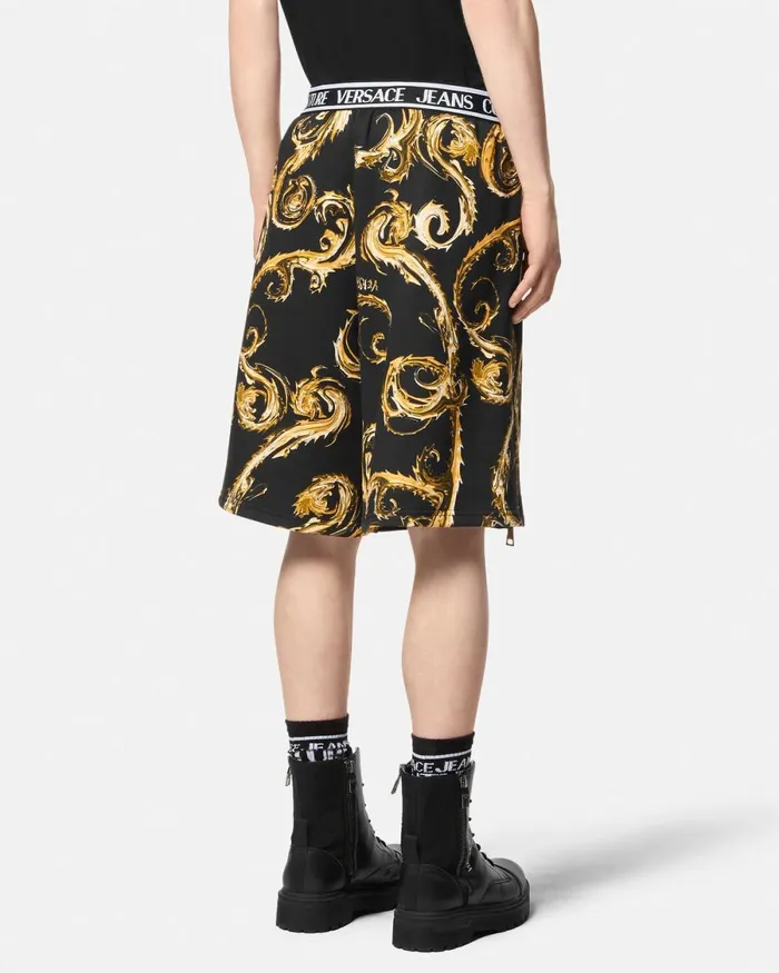 Versace Chromo Couture Sweat Shorts Blackgold Men Jeans Couture