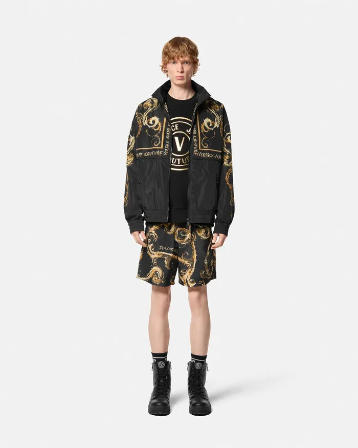 Versace Chromo Couture Windbreaker Jacket Blackgold Men Jeans Couture