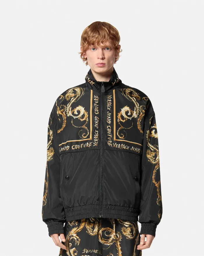 Versace Chromo Couture Windbreaker Jacket Blackgold Men Jeans Couture