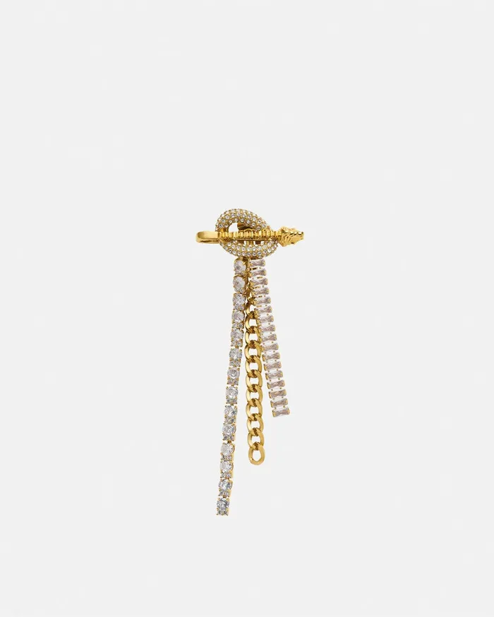Versace Clash Drop Single Earring Gold Women Earrings