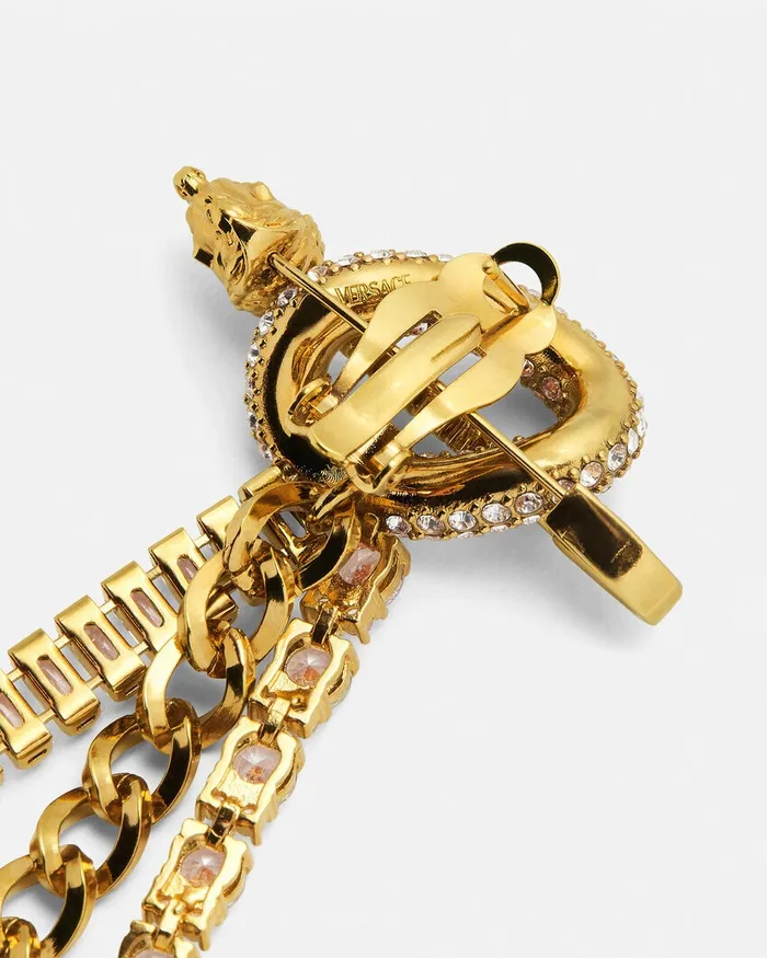 Versace Clash Drop Single Earring Gold Women Earrings