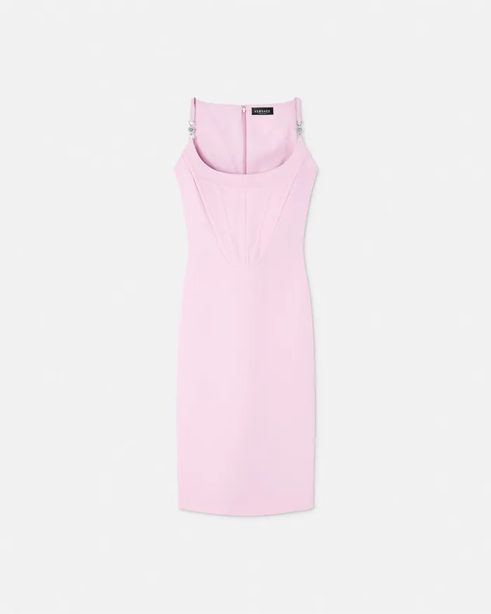 Versace Corset Midi Dress Light Pink Women Dresses