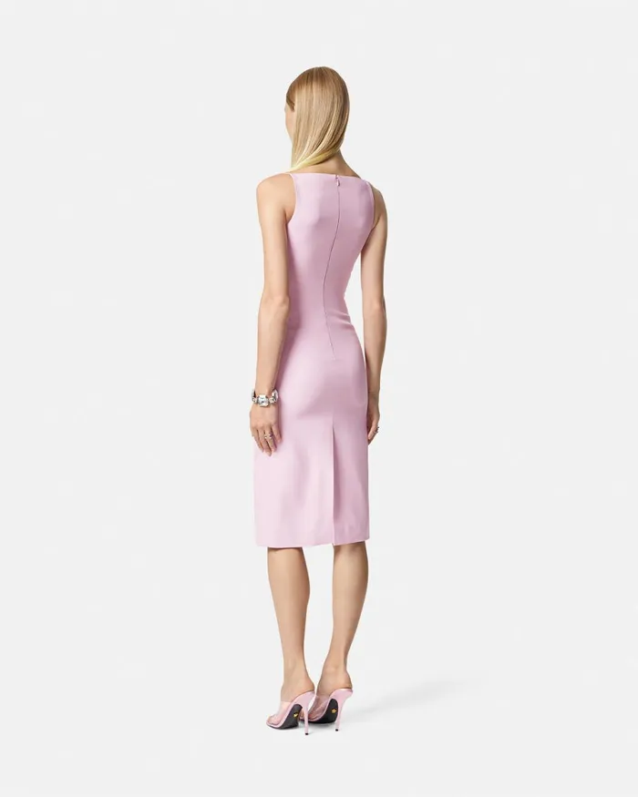 Versace Corset Midi Dress Light Pink Women Dresses