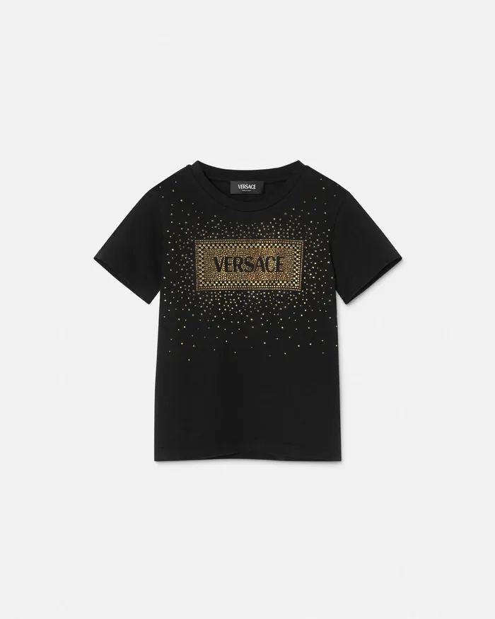 Versace Crystal 03990s Vintage Logo TShirt Black Kids Shirts and Tshirts