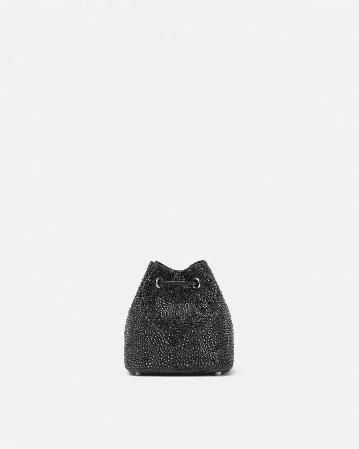 Versace Crystal La Medusa Mini Bucket Bag Blacksilver Women La Medusa