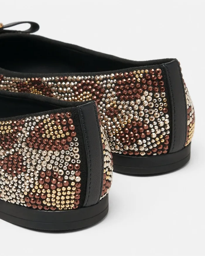 Versace Crystal Leopard Ballerinas Animalier Kids Shoes