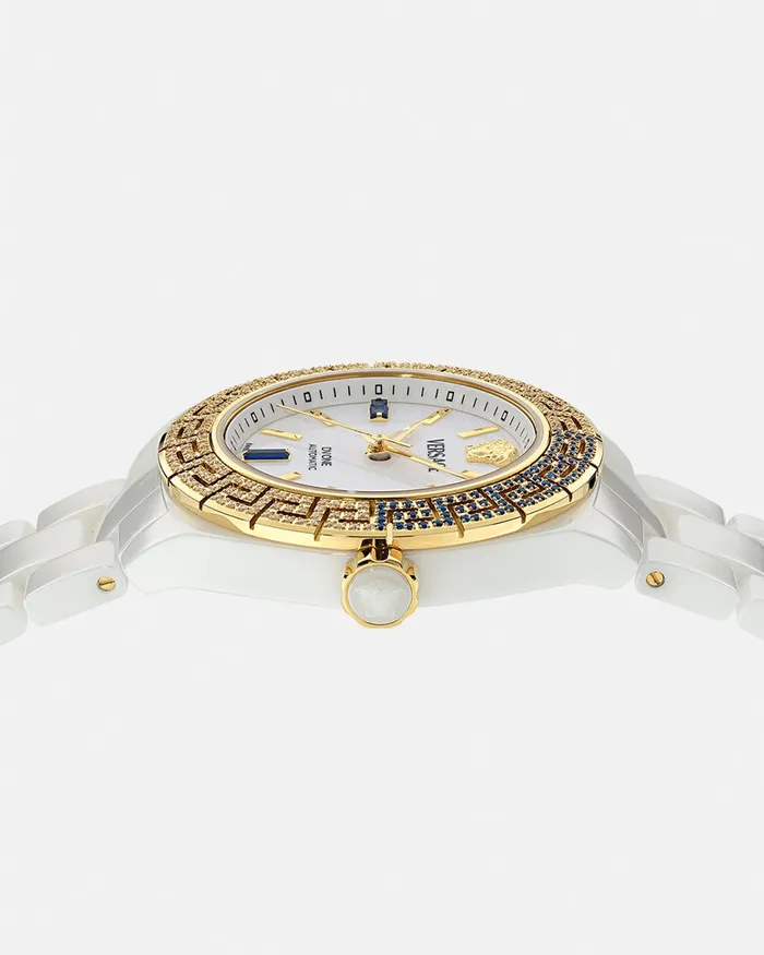 Versace Dv One Automatic Diamond Watch White Women Watches