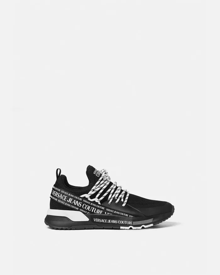 Versace Dynamic Logo Sneakers Blackprint Men Jeans Couture